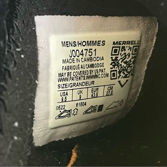 Merrell MocToe Slip-On Fuzzy Suede Shoes Black/White Size Men’s 9.5 - Picture 2 of 7